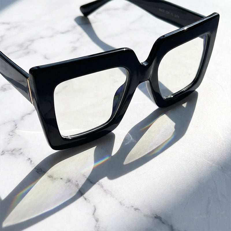 🔥Solange der Vorrat reicht 40 % Rabatt!🎉Schicke, übergroße, quadratische, lichtundurchlässige Brille in Blau