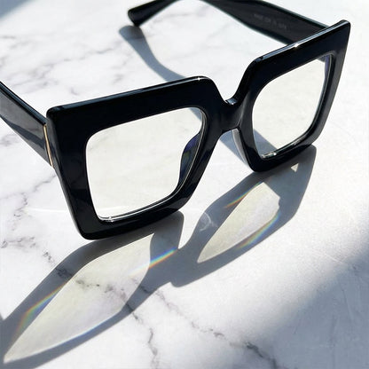 🔥Solange der Vorrat reicht 40 % Rabatt!🎉Schicke, übergroße, quadratische, lichtundurchlässige Brille in Blau