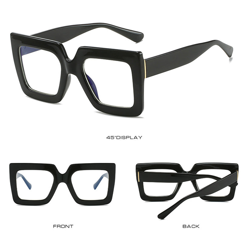 🔥Solange der Vorrat reicht 40 % Rabatt!🎉Schicke, übergroße, quadratische, lichtundurchlässige Brille in Blau