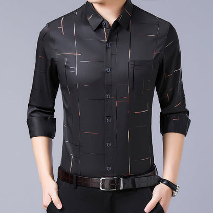 👔 53% RABATT! ✨ Herren Langarm-Hemd – Gestreift, Bügelfrei, Elastisch & Vielseitig für Business & Freizeit 🧶