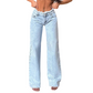 🔥Solange der Vorrat reicht 40 % Rabatt!🎉High-Waist Jeans mit weitem Bein und ausgefranstem Saum