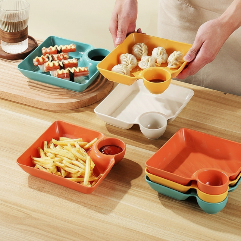 🔥Solange der Vorrat reicht 40 % Rabatt!🎉Snack- und Vorspeisenplatte mit Soßenhalter