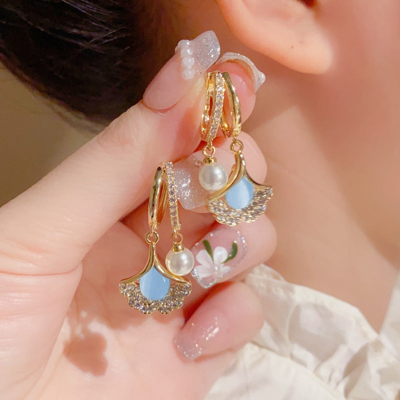 🔥Solange der Vorrat reicht 40 % Rabatt!🎉Katzenaugen-Ohrringe in Ginkgo-Blatt-Form – Elegante & vielseitige Ohrclips ✨🍁