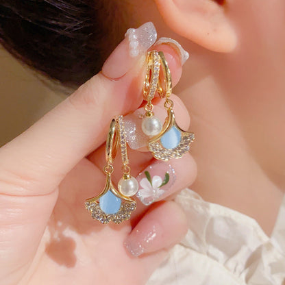 🔥Solange der Vorrat reicht 40 % Rabatt!🎉Katzenaugen-Ohrringe in Ginkgo-Blatt-Form – Elegante & vielseitige Ohrclips ✨🍁