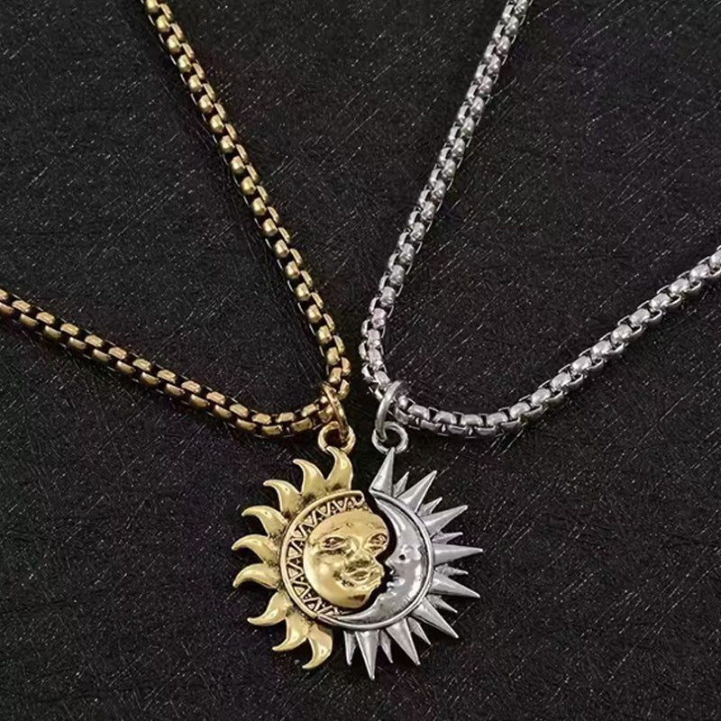 🎁Valentinstagsgeschenk🔥 Sonnen- und Mond-Anhänger-Set