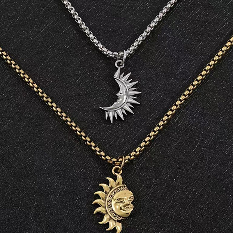 🎁Valentinstagsgeschenk🔥 Sonnen- und Mond-Anhänger-Set
