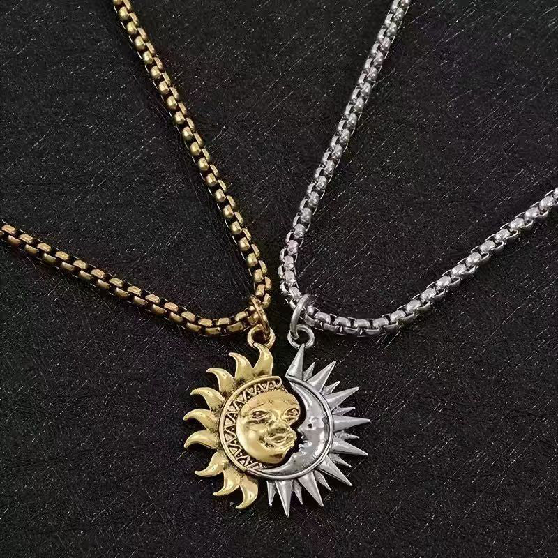 🎁Valentinstagsgeschenk🔥 Sonnen- und Mond-Anhänger-Set