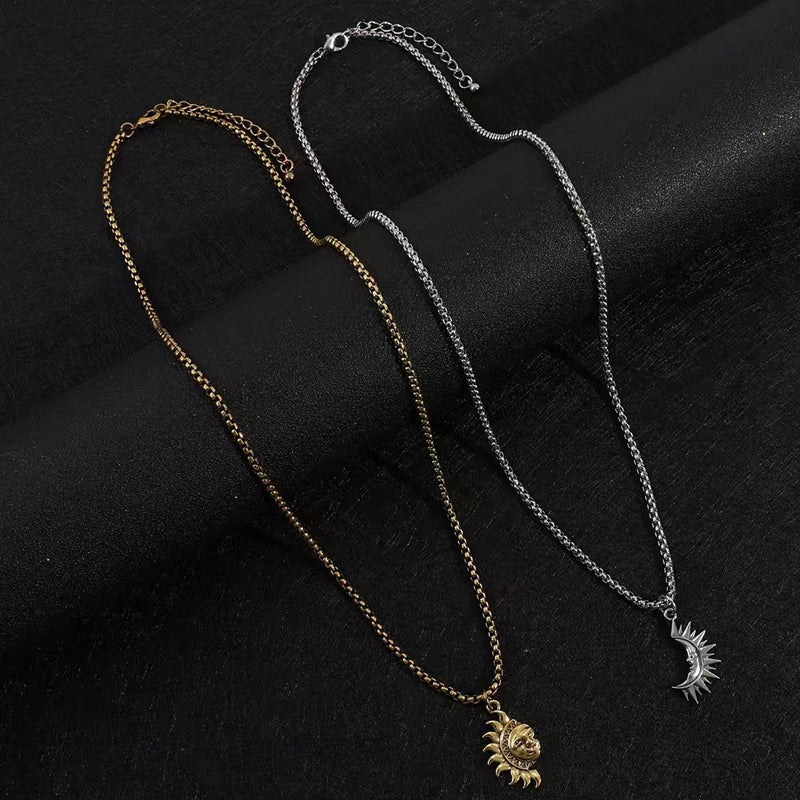 🎁Valentinstagsgeschenk🔥 Sonnen- und Mond-Anhänger-Set