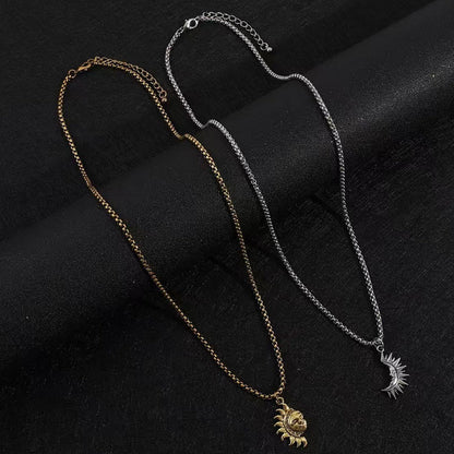 🎁Valentinstagsgeschenk🔥 Sonnen- und Mond-Anhänger-Set