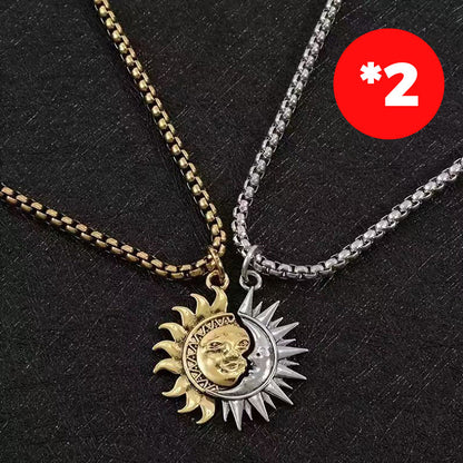 🎁Valentinstagsgeschenk🔥 Sonnen- und Mond-Anhänger-Set