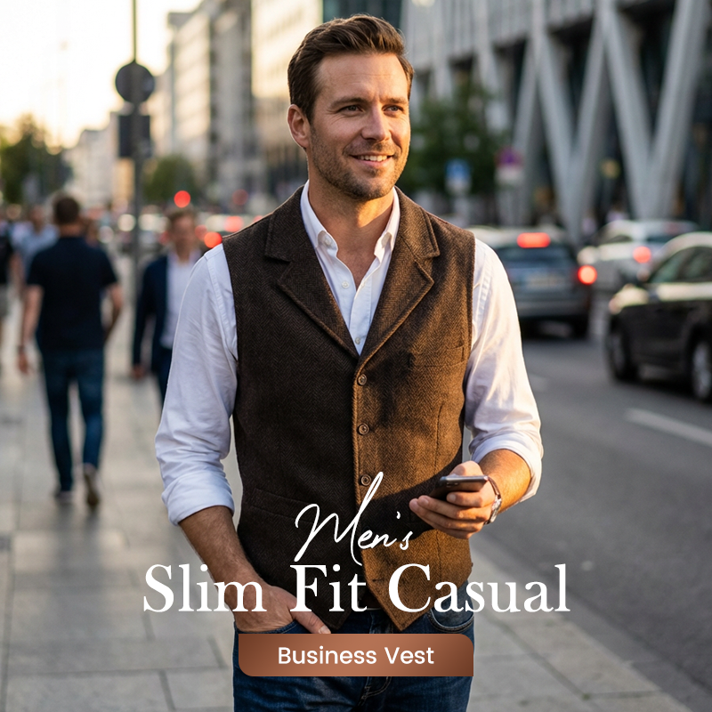 🔥Solange der Vorrat reicht 40 % Rabatt!🎉Lässige Businessweste für Herren in schmaler Passform