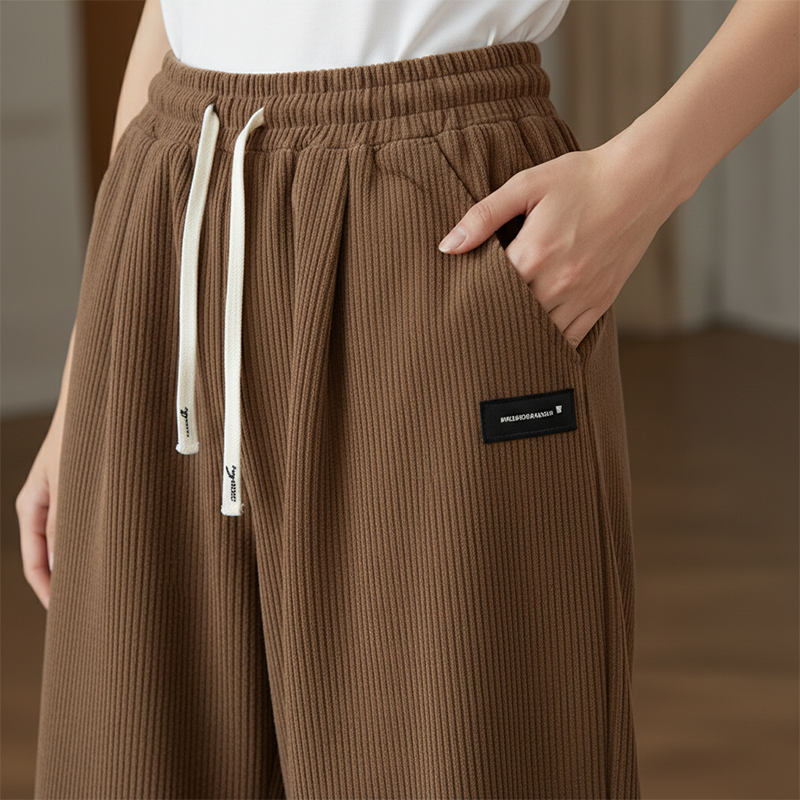🔥Solange der Vorrat reicht 40 % Rabatt!🎉Lässige Damenhose aus Cord mit weitem Bein