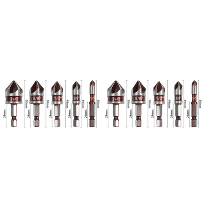 ✨ Hochkarbonstahl-Senkbohrer-Set — Professioneller Präzisionsbohrer für Holz und Metall! ✨