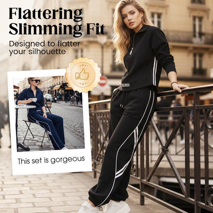 💃SONDERANGEBOT – 50 % RABATT🌸 Damen-Trainingsanzug-Set mit halbem Reißverschluss