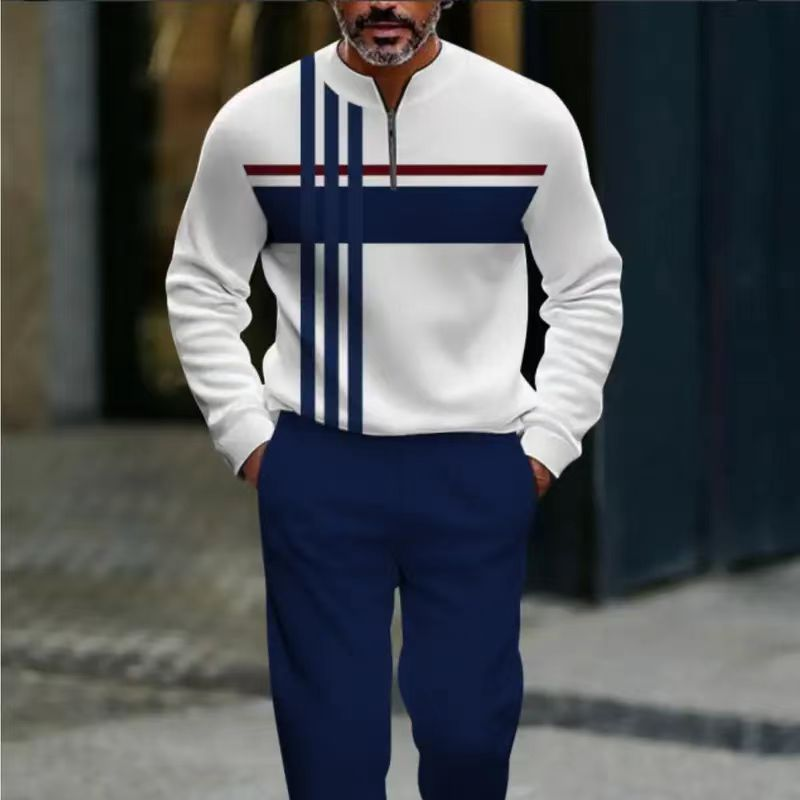 🔥Solange der Vorrat reicht 40 % Rabatt!🎉Herren-Set mit Grafikprint – Pullover und Hose