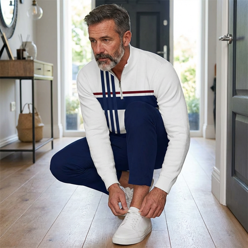 🔥Solange der Vorrat reicht 40 % Rabatt!🎉Herren-Set mit Grafikprint – Pullover und Hose
