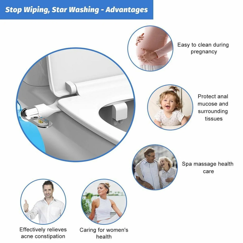 🚽 🚿 Nichtelektrischer Bidet-Aufsatz mit Doppeldüse – Hygienische Selbstreinigung, Einfache Installation & Wasserdruck-Kontrolle ✨