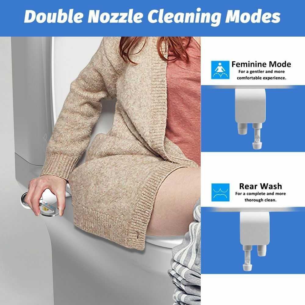 🚽 🚿 Nichtelektrischer Bidet-Aufsatz mit Doppeldüse – Hygienische Selbstreinigung, Einfache Installation & Wasserdruck-Kontrolle ✨