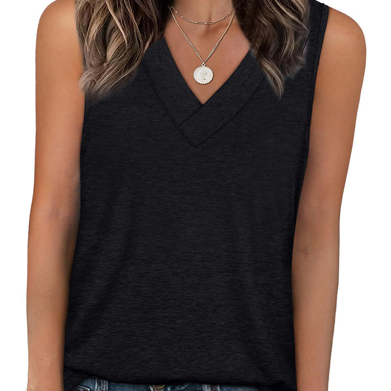 🔥Zeitlich begrenztes Angebot – Lässiges, locker sitzendes Tanktop mit V-Ausschnitt für Damen