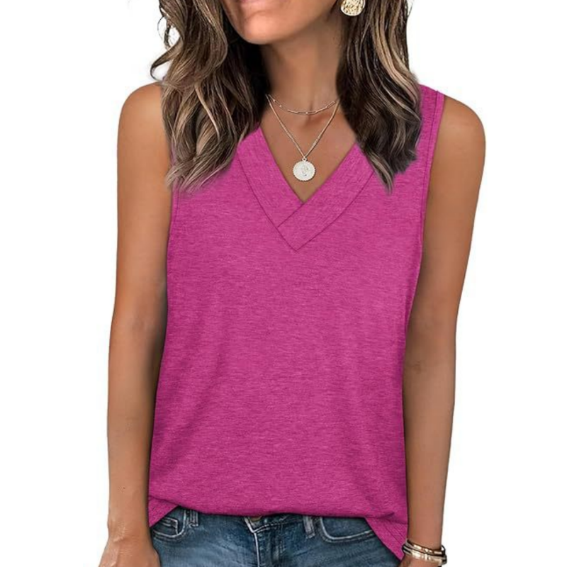 🔥Zeitlich begrenztes Angebot – Lässiges, locker sitzendes Tanktop mit V-Ausschnitt für Damen