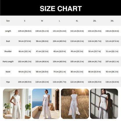 🔥Solange der Vorrat reicht 40 % Rabatt!🎉Einfarbiges, zweiteiliges Set aus Oberteil und Hose mit hohem und niedrigem Schlitz.