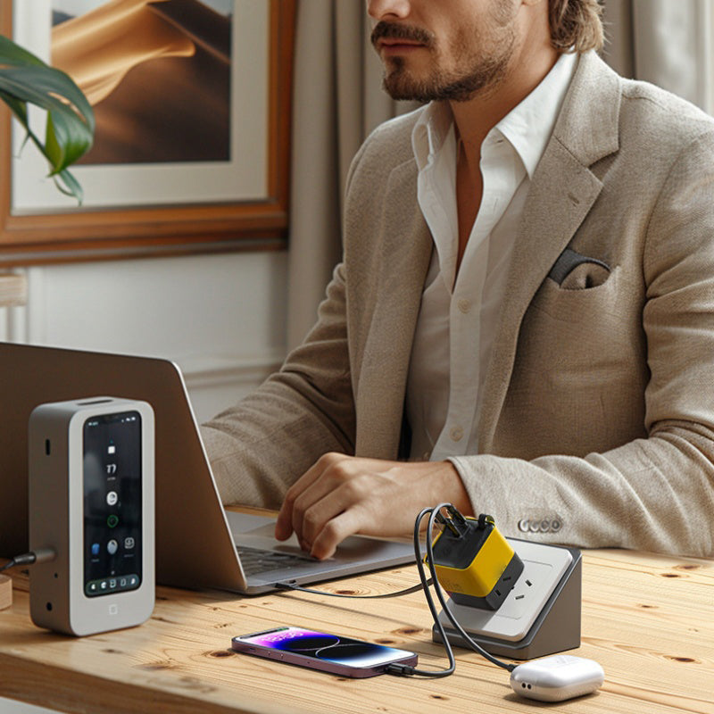 ❄️Sommerfrische 50 % Rabatt!⚡65W GaN-Schnellladegerät 3-in-1 – kompakter USB-C Ladeadapter mit einziehbarem Kabel für Handy, Tablet & Laptop