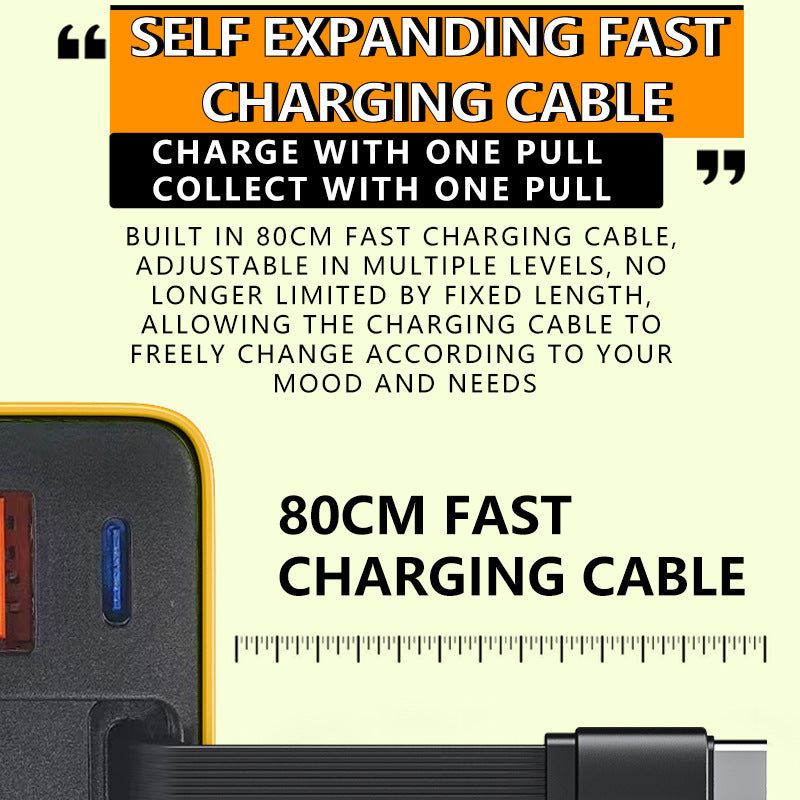 ❄️Sommerfrische 50 % Rabatt!⚡65W GaN-Schnellladegerät 3-in-1 – kompakter USB-C Ladeadapter mit einziehbarem Kabel für Handy, Tablet & Laptop