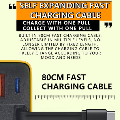 ❄️Sommerfrische 50 % Rabatt!⚡65W GaN-Schnellladegerät 3-in-1 – kompakter USB-C Ladeadapter mit einziehbarem Kabel für Handy, Tablet & Laptop