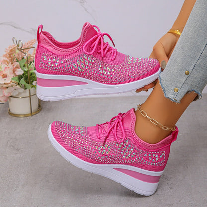 👟 50% RABATT! ✨ Atmungsaktive Sneaker aus Mesh mit Strassverzierung – Funkelndes Design, Leichte Belüftung & Rutschfeste Sohle 💎