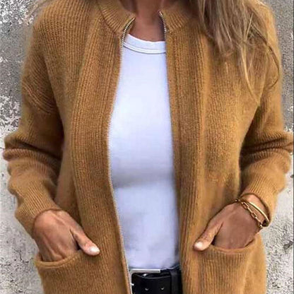🔥Solange der Vorrat reicht 40 % Rabatt!🎉Gemütliche Strickjacke mit Reißverschluss für Damen