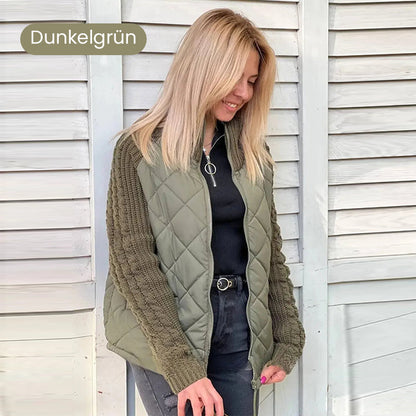 🔥Solange der Vorrat reicht 40 % Rabatt!🎉Gestrickte Patchwork-Pufferjacke für Damen