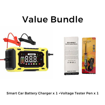 🔥Zeitlich begrenztes Angebot-Intelligentes 12-V-Autoladegerät mit 6 A und Impulsreparaturfunktion