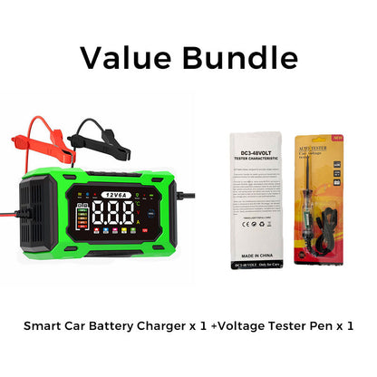 🔥Zeitlich begrenztes Angebot-Intelligentes 12-V-Autoladegerät mit 6 A und Impulsreparaturfunktion
