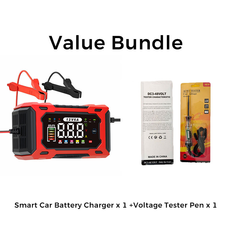 🔥Zeitlich begrenztes Angebot-Intelligentes 12-V-Autoladegerät mit 6 A und Impulsreparaturfunktion