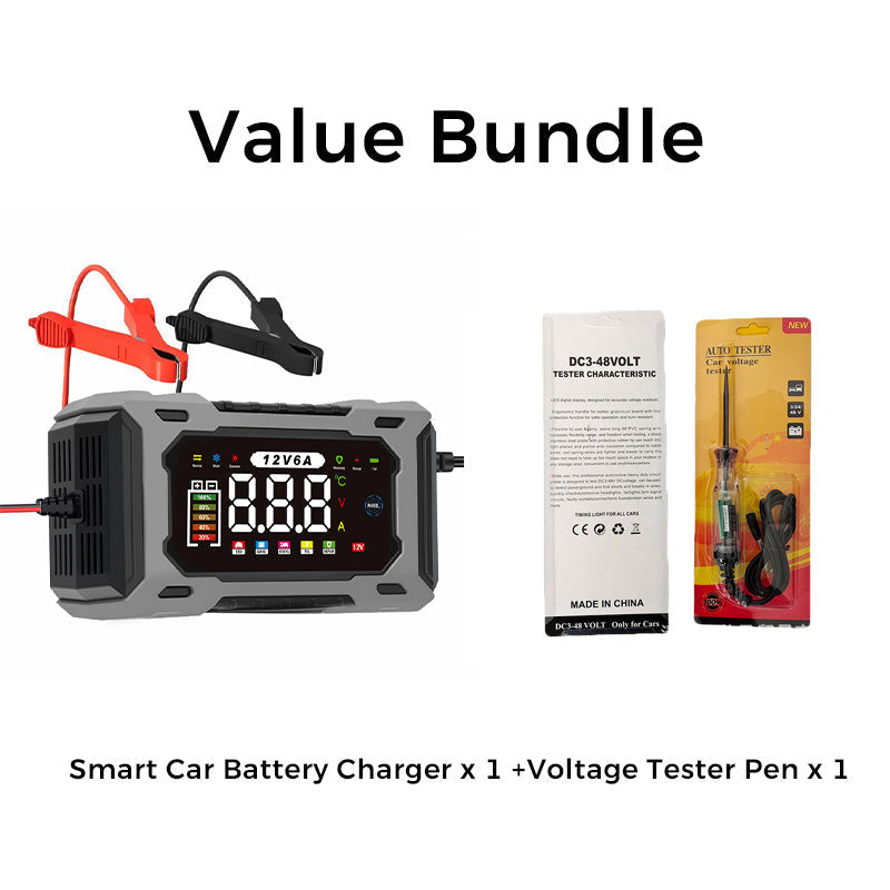 🔥Zeitlich begrenztes Angebot-Intelligentes 12-V-Autoladegerät mit 6 A und Impulsreparaturfunktion