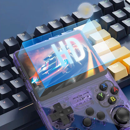 🎮👾 Retro-Handheld-Spielkonsole – 3,5″ HD-Bildschirm (640x480) 🕹️💾 64 GB Speicher, RK3326-Chip, 2500 mAh – perfekt für unterwegs & Nostalgie-Fans. Sofort spielbereit mit hunderten Klassikern.