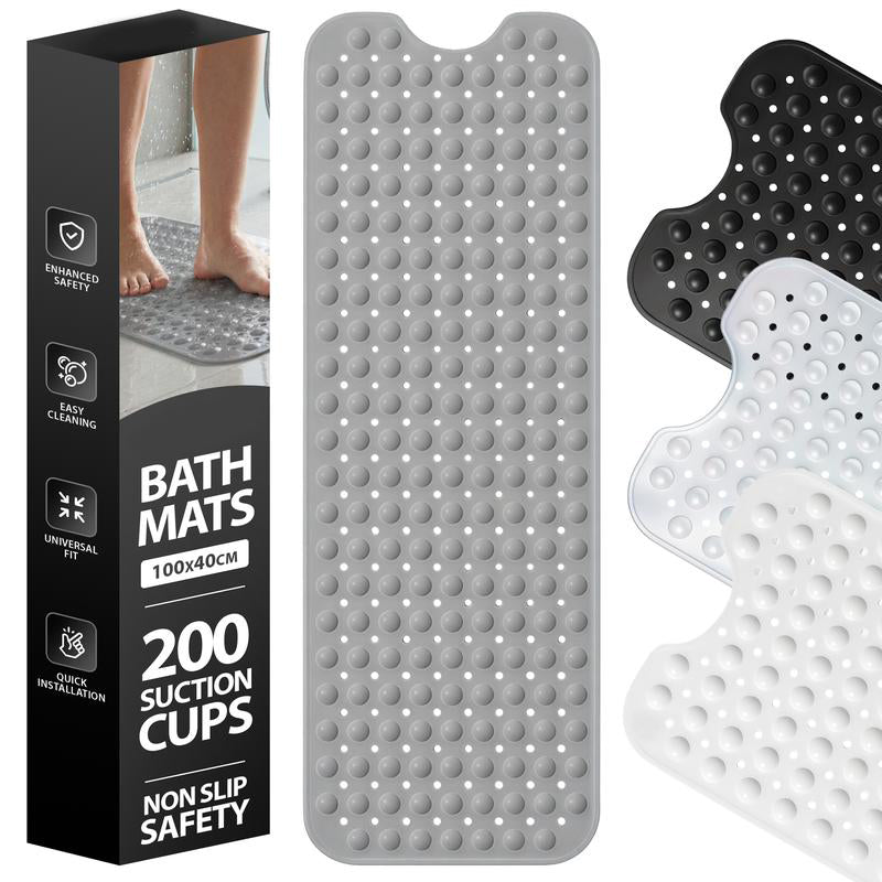 🔥Solange der Vorrat reicht 40 % Rabatt!🎉Rutschfeste Badematte 100×40 cm – Starke Saugnäpfe | 7 Farben