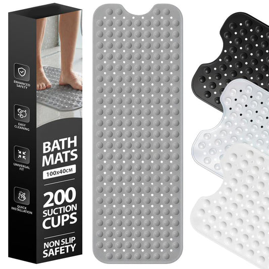 🔥Solange der Vorrat reicht 40 % Rabatt!🎉Rutschfeste Badematte 100×40 cm – Starke Saugnäpfe | 7 Farben