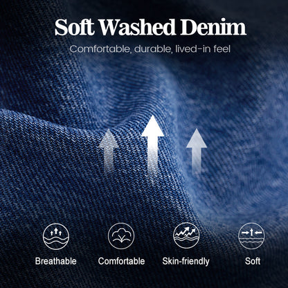 🔥Solange der Vorrat reicht 40 % Rabatt!🎉Hoch taillierte Jeans mit weitem Bein und Knopfdetail