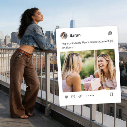 🔥Solange der Vorrat reicht 40 % Rabatt!🎉Hoch taillierte Jeans mit weitem Bein und Knopfdetail