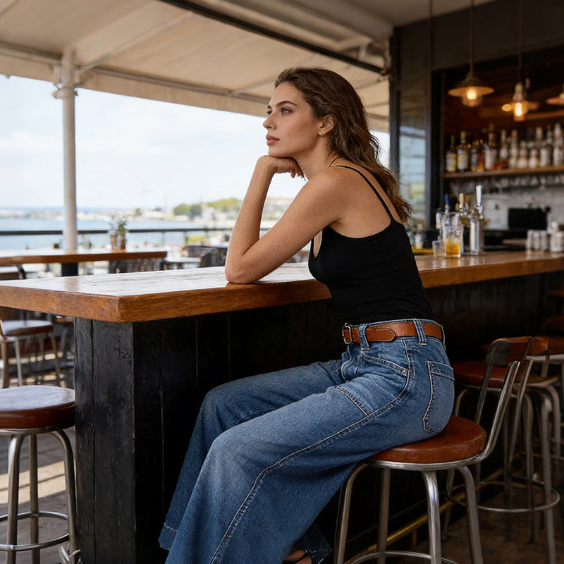 🔥Solange der Vorrat reicht 40 % Rabatt!🎉Damenjeans mit hoher Taille und weitem Bein
