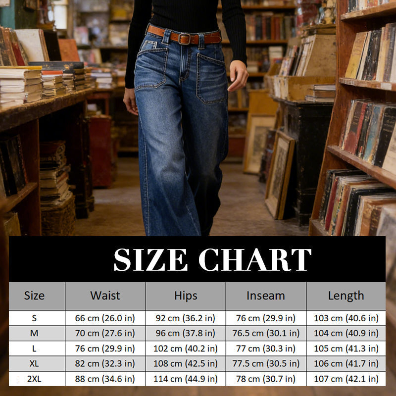 🔥Solange der Vorrat reicht 40 % Rabatt!🎉Damenjeans mit hoher Taille und weitem Bein