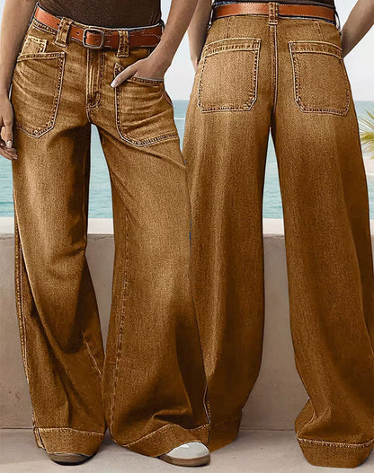 🔥Solange der Vorrat reicht 40 % Rabatt!🎉Damenjeans mit hoher Taille und weitem Bein