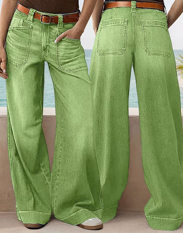 🔥Solange der Vorrat reicht 40 % Rabatt!🎉Damenjeans mit hoher Taille und weitem Bein