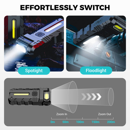 💎 50 % RABATT! 💎 180° drehbare LED-Arbeitsleuchte – Zweistrahler, Magnetfuß und USB-C-Ladeanschluss