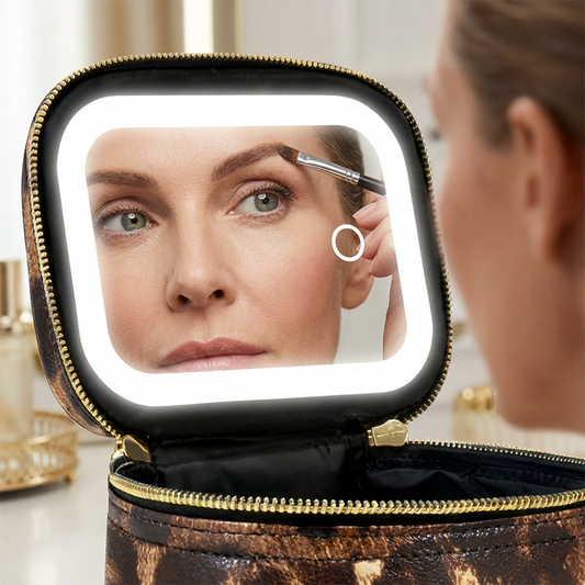 🔥Solange der Vorrat reicht 40 % Rabatt!🎉Reise-Kosmetikkoffer mit LED-beleuchtetem Spiegel