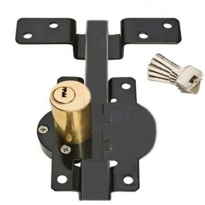 💘 Valentinstagsangebot: 50% Rabatt!🔒Doppelseitiges 50/70 mm Hoftor-Schloss mit langer Falle & 5 Schlüsseln – Robustes Eisenschloss für Innen- & Außenbereich!