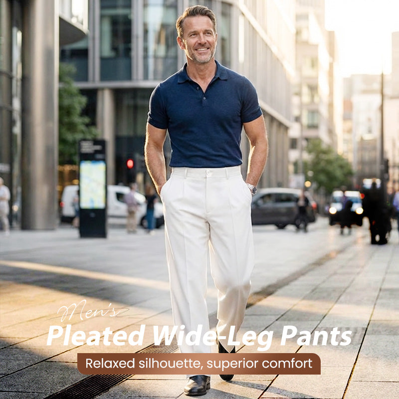 👖 60% RABATT! 💎 Lässige Herrenhose mit Bundfalte & Weitem Bein – Atmungsaktiv, Vielseitig & Funktionale Taschen 🌿