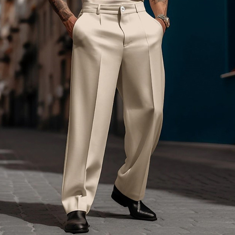👖 60% RABATT! 💎 Lässige Herrenhose mit Bundfalte & Weitem Bein – Atmungsaktiv, Vielseitig & Funktionale Taschen 🌿