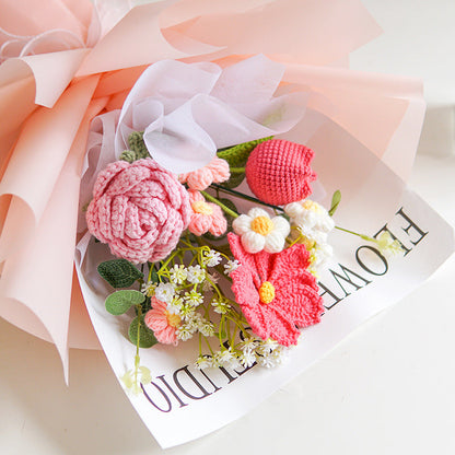 🔥Solange der Vorrat reicht 40 % Rabatt!🎉Handmade Delicate Crochet Flower Bouquet